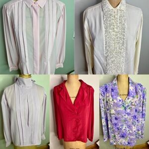 LOT OF 5 VINTAGE BLOUSES